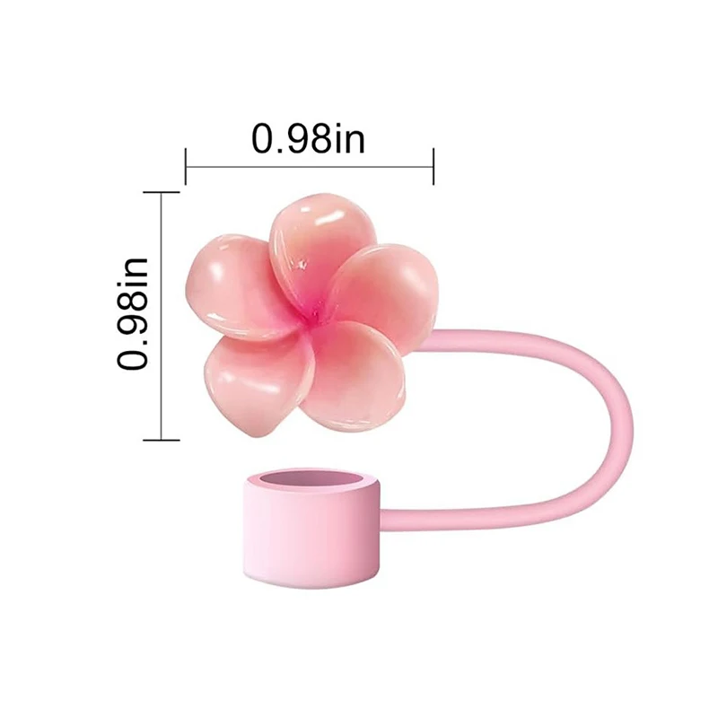 1PC 10mm Frangipani Straw Tips Cover Silicone Straw Topper Cute Good Sealing Cap Protector Dust-Proof Straw Lid For Party Supply