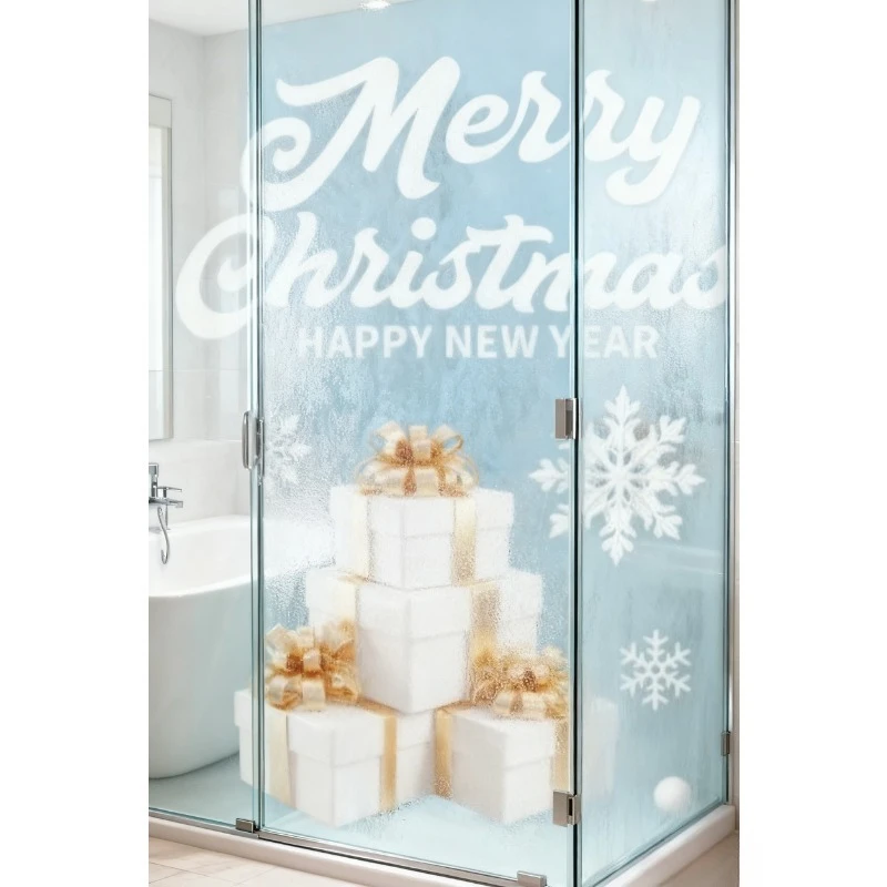 ثلج ندفة الثلج الأيائل عيد الميلاد ملصقات نافذة قابلة لإعادة الاستخدام فيلم الزخرفية للحمام ويندوز المرحاض الشارات ملصقات 9 قطعة/مجموعة