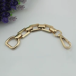 1 pc DIY Bag Chains Extension Chain Decorative Short Chain Belt Thick Smooth with D Buckle Gold Bag Chain 18cm Bag Accessories