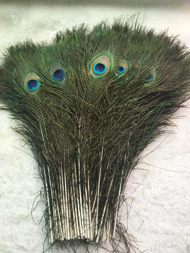 50pcs/lot Peacock Natural Feather Length 40-45cm 16-18 Wedding Wholesale Crafts Decorations for Home Hotel Decoratio