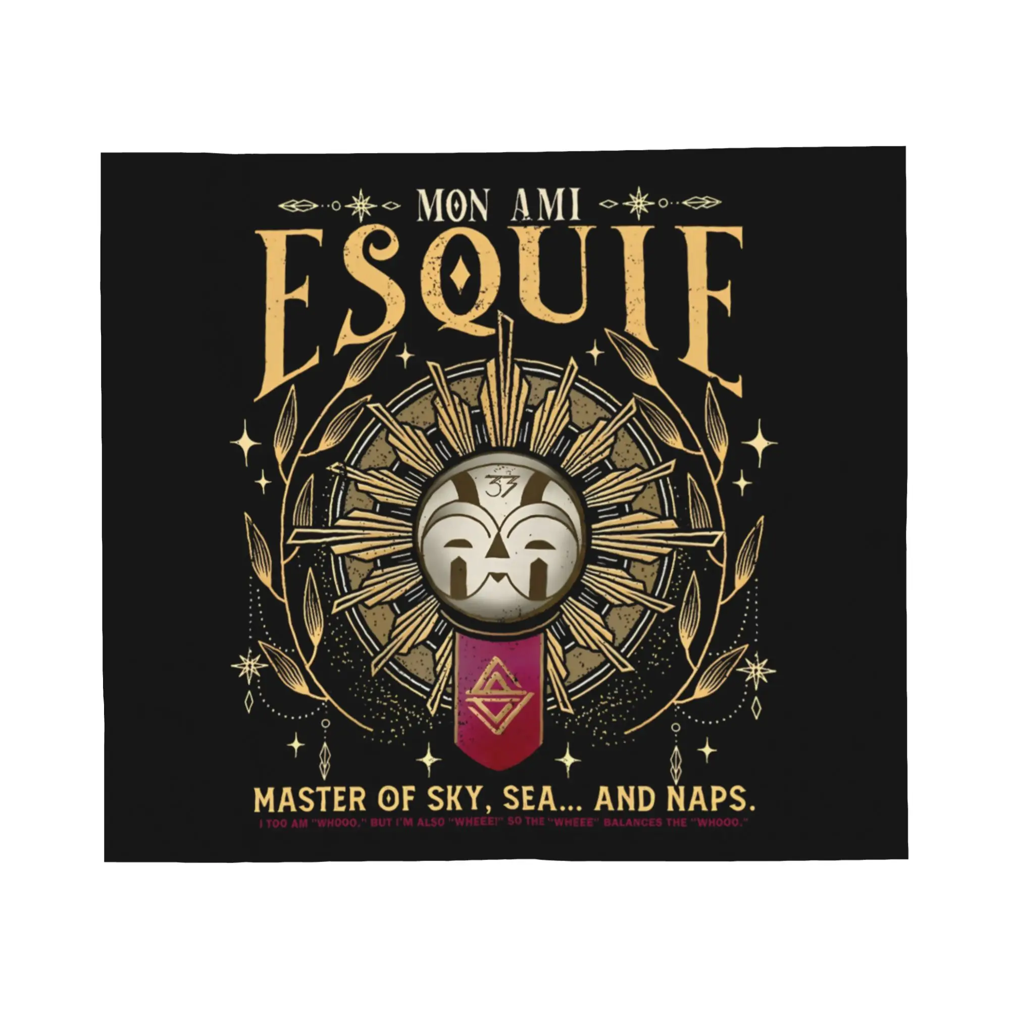 Clair Obscur Expedition 33  Flannel Throw Blanket Esquie Funny Quote  Blankets for Sofa Travel Lightweight Bedroom Quilt