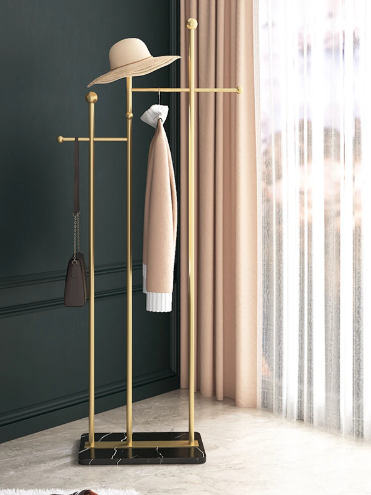 

Designer's marble multi pole clothes rack minimalist postmodern light luxury bedroom floor standing clothes hanger