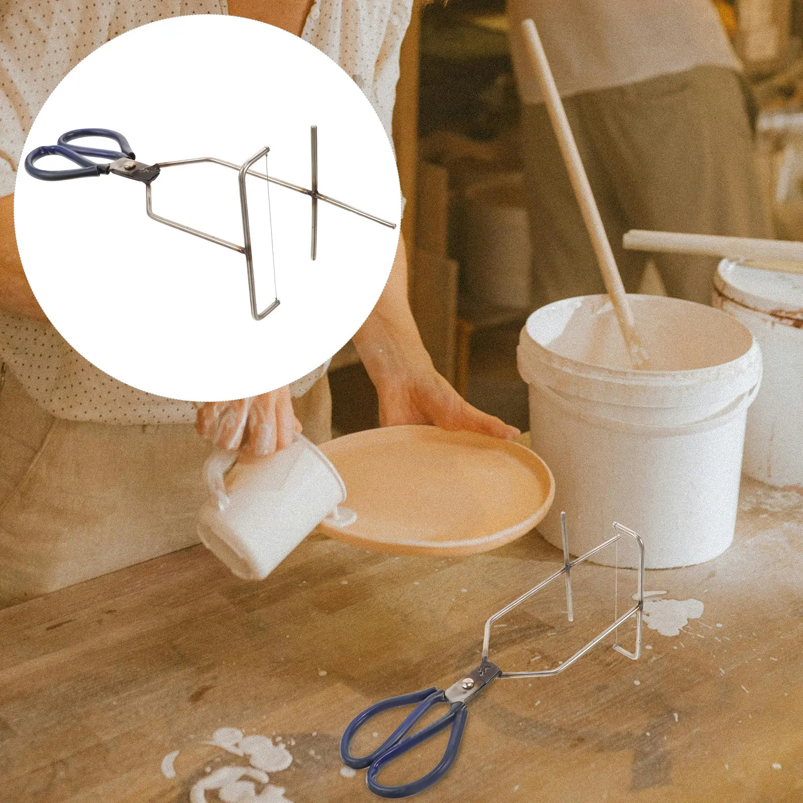 

Stainless Glazing Plier Compact Ceramic Tool for Clay Dipping Sculpturing Precise Ceramic Glaze Clamp Portable