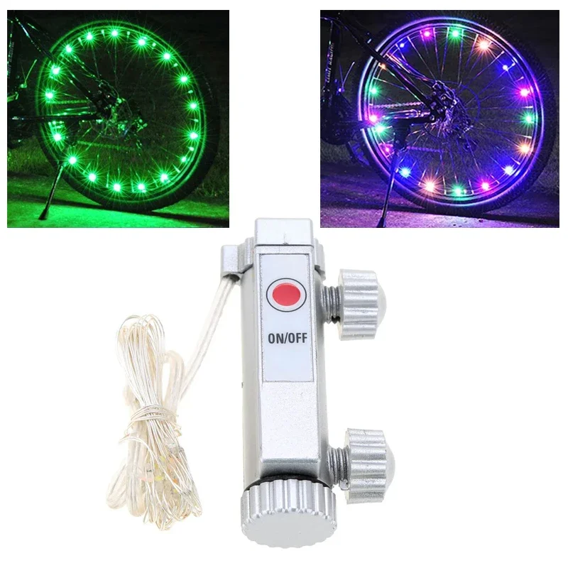 Colourful Waterproof LED Bicycle Wheel Light Night Decoration Warning Light Front and Rear Spoke Light Bicycle Tyre Accessories