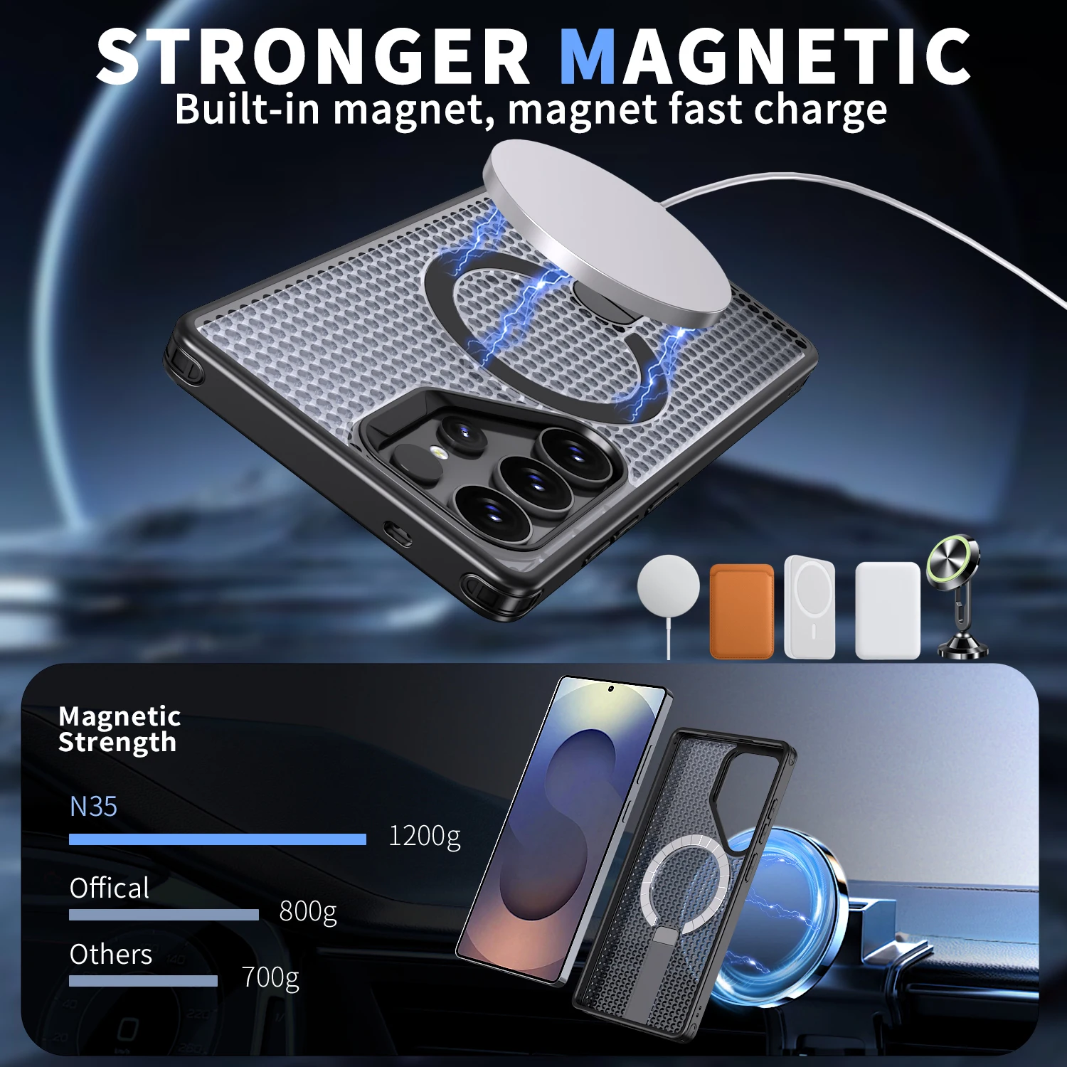 Дышащий чехол-держатель с магн – обзор и цена Heat Dissipation Mesh Breathable Case