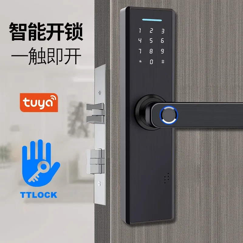 Indoor Wooden Door Lock, Full Lock, Bluetooth, Intelligent Lock, Fingerprint Lock, Graaffiti, WiFi