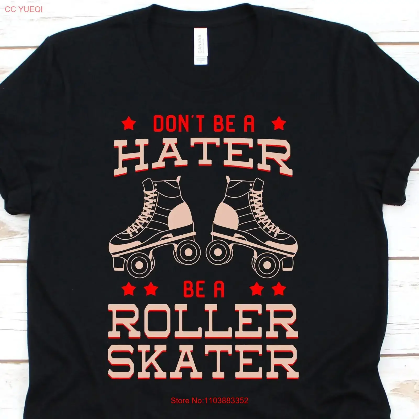 Camiseta Don't Be A Hater Roller Skater para patinaje, Derby, fiesta disco, estilo vintage, ligeramente cómoda, informal