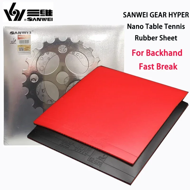 SANWEI GEAR HYPER Nano Table Tennis Rubber Sheet Pimples in Semi-sticky Backhand Fast Break Ping Pong Rubber with Cake Sponge