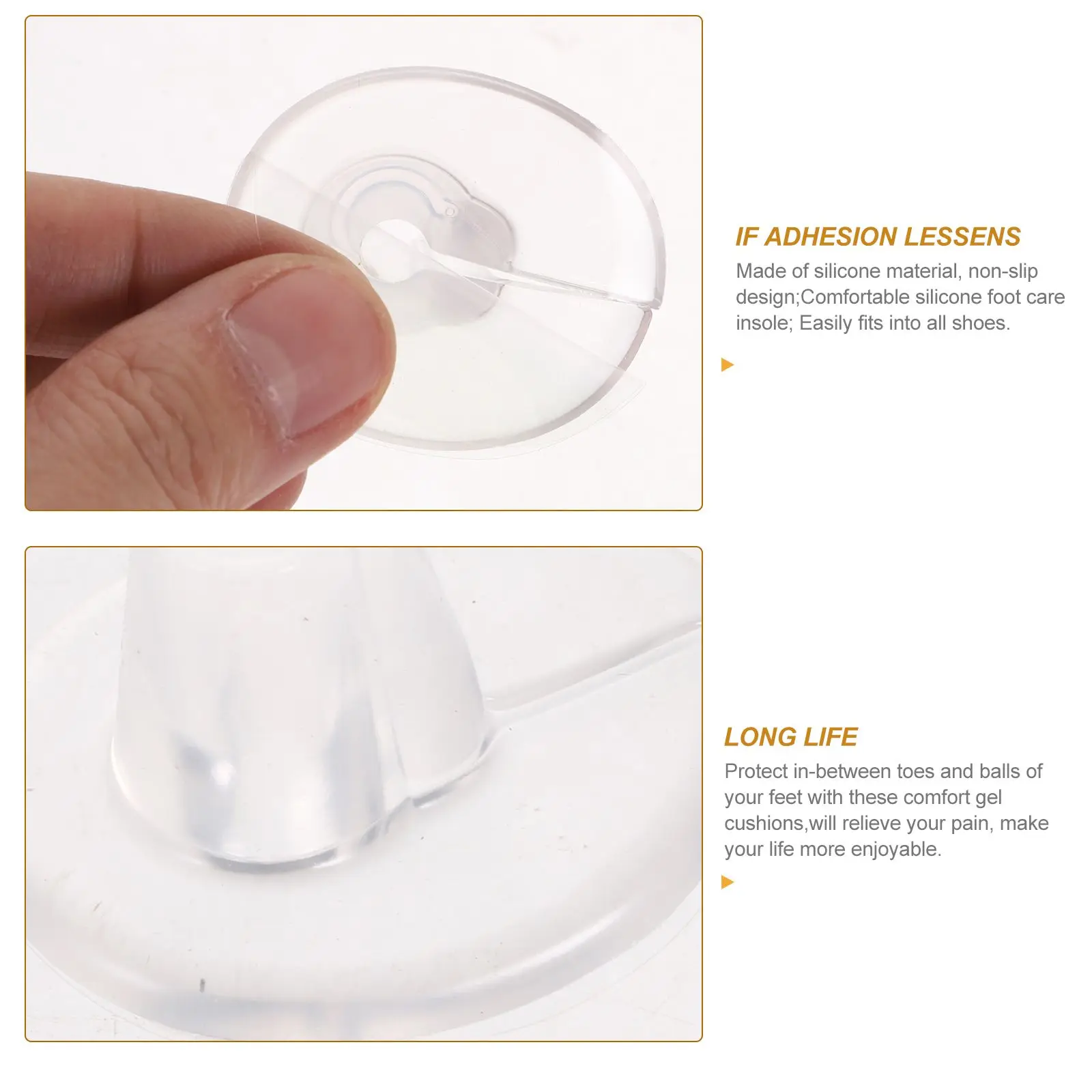 Cojines de Gel para el antepié, almohadillas de silicona, plantillas cómodas antideslizantes, reducen el dolor, antiampollas, aptas para zapatos, herramientas para el cuidado de los pies para hombres y mujeres