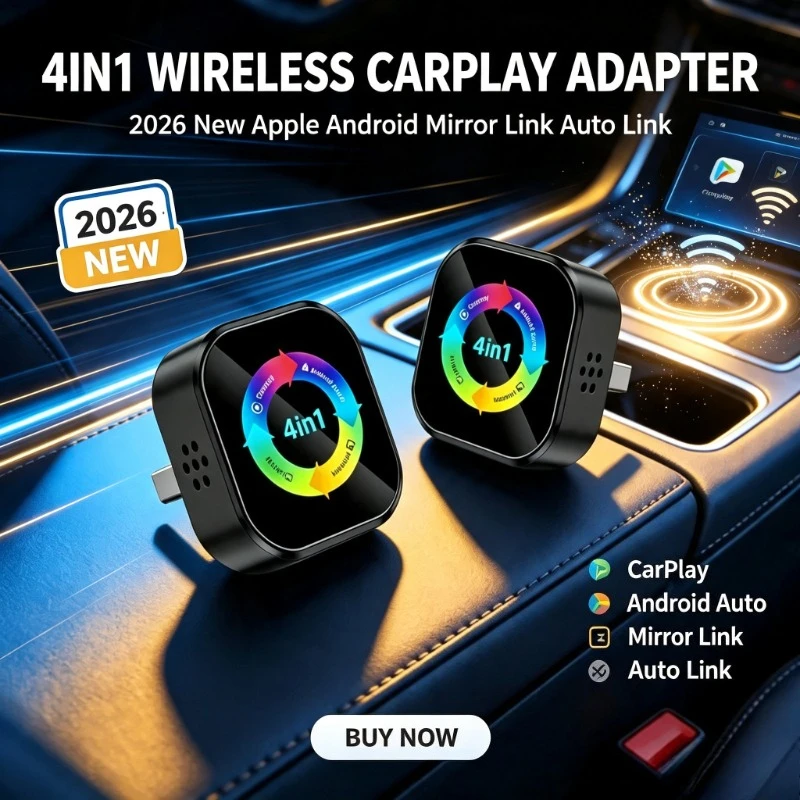 Vehicle Stereo Retrofit Fitting, 4‑in‑1 Wireless Unit For Short‑trip Travel Apple Android Screen Sync