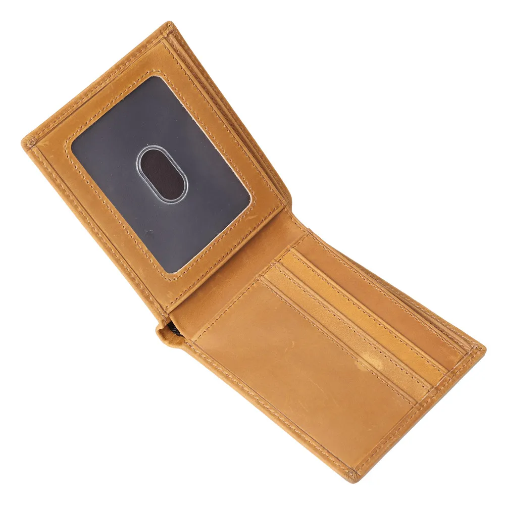 

Men Genuine Leather Wallet Credit Card Coin Pocket Mini Money Bag Slim Short Small Purse Minimalist Wallet High quality for Male