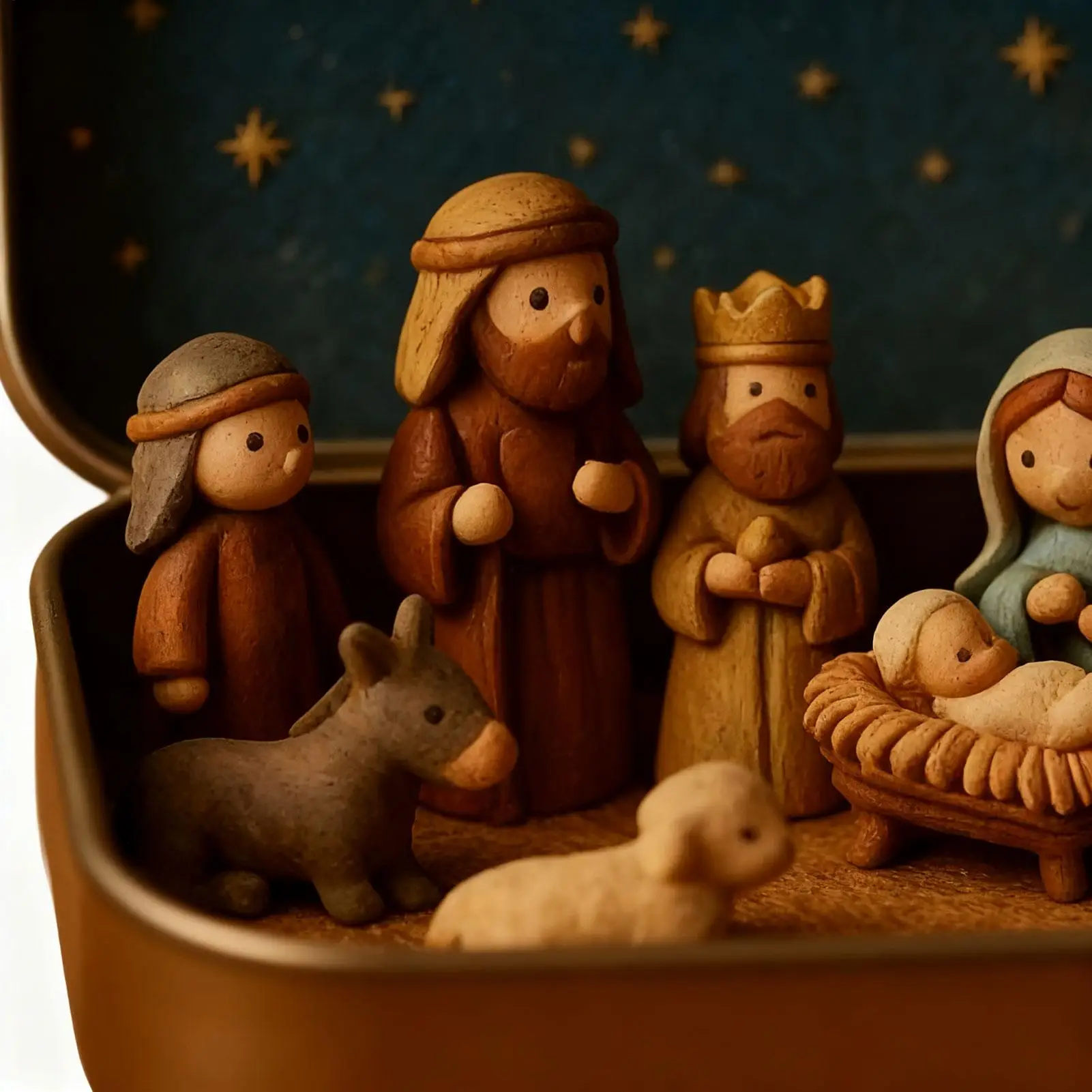 مجموعة المهد الصغيرة صندوق القصدير حجم الجيب زينة الولادة يسوع عيد الميلاد ديكور الأسرة المقدسة للمنزل مكتب غرفة نوم مدخل الدراسة