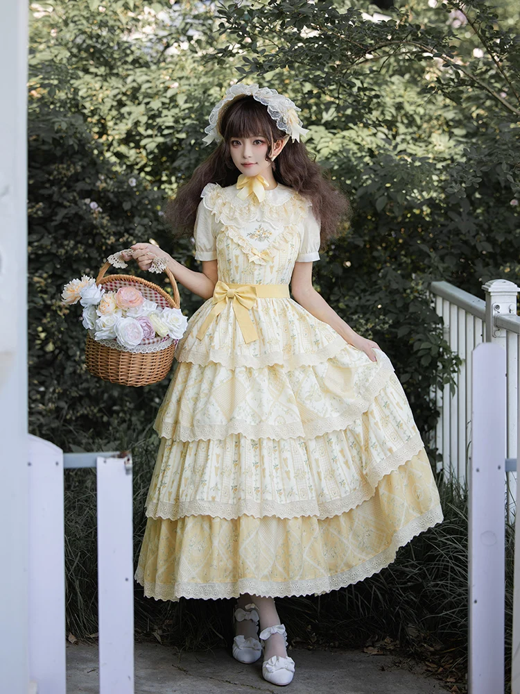 Vestidos Swing Lolita bordados, doce estilo pastoral, bordado, JSK, verão