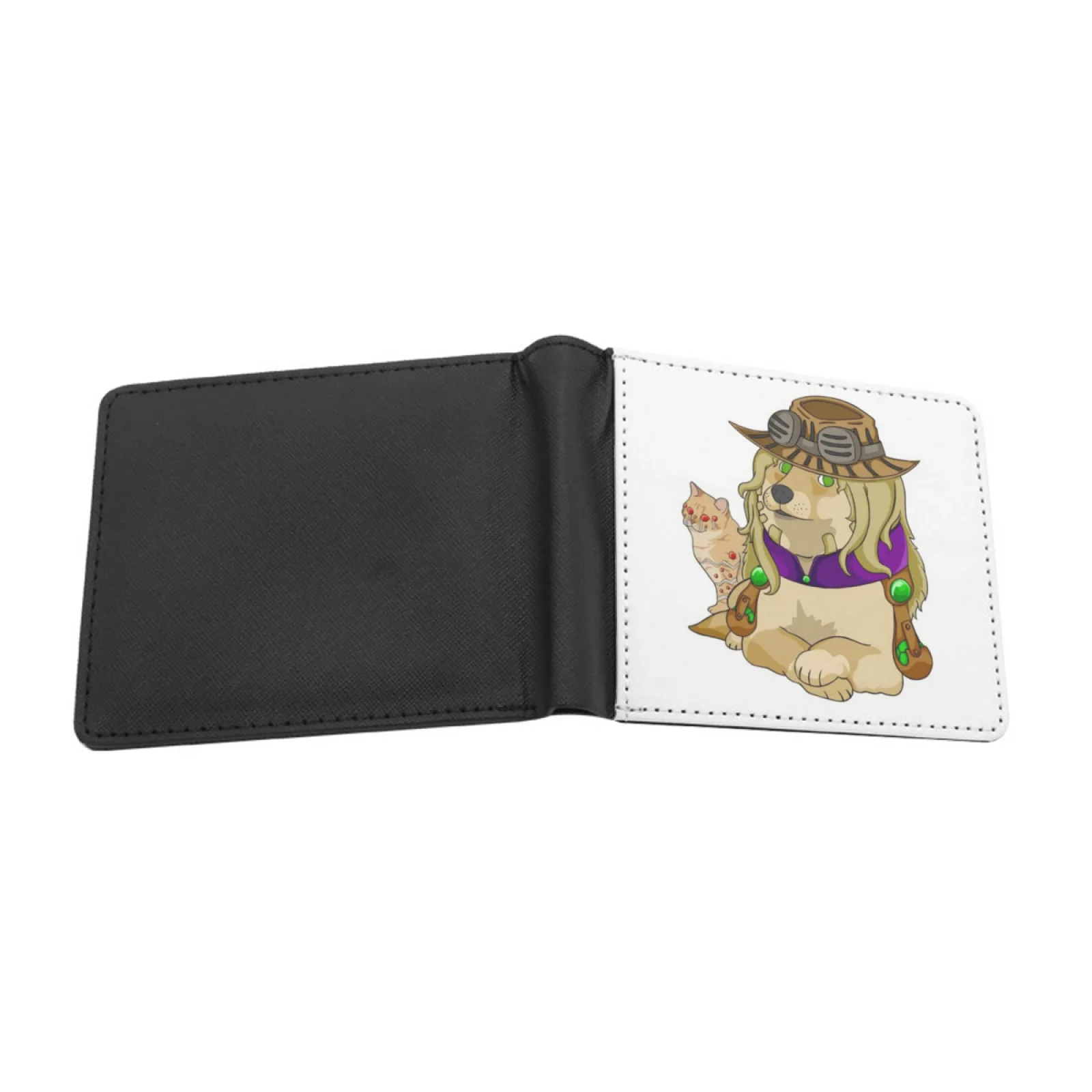 Doge Gyro Zeppeli Men Wallets Card Man Wallet Short Purse Bi-Fold Personalized Purses Doge Gyro Zeppeli Jojos Anime Sleeve