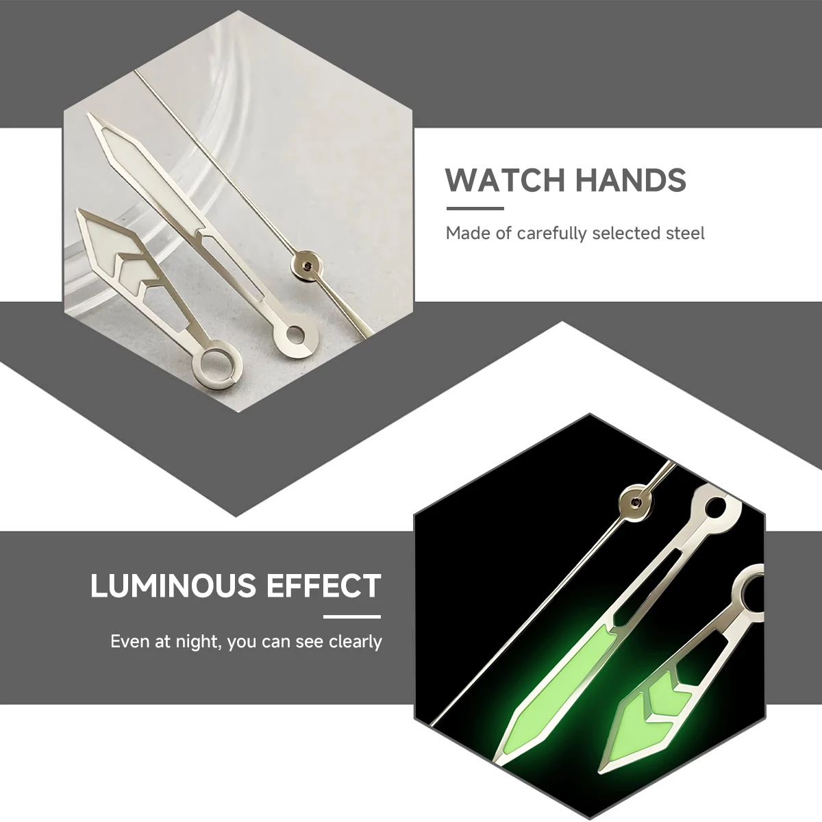 NH35 NH36 Watch Hands for 4R 7S Movement 8x12x13mm Hour Minute Second Green Luminous Copper DIY Set Replacement Watchmaker view 6
