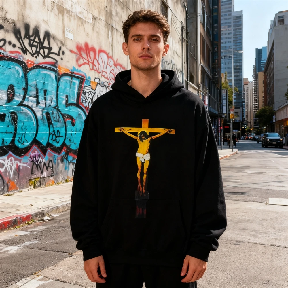 

KUCLUT 1:1 Best Quality 420GSM Vintage Sweatshirt Loose Oversized Pullover Tops Casual 100%Cotton Hoodie Men Woman