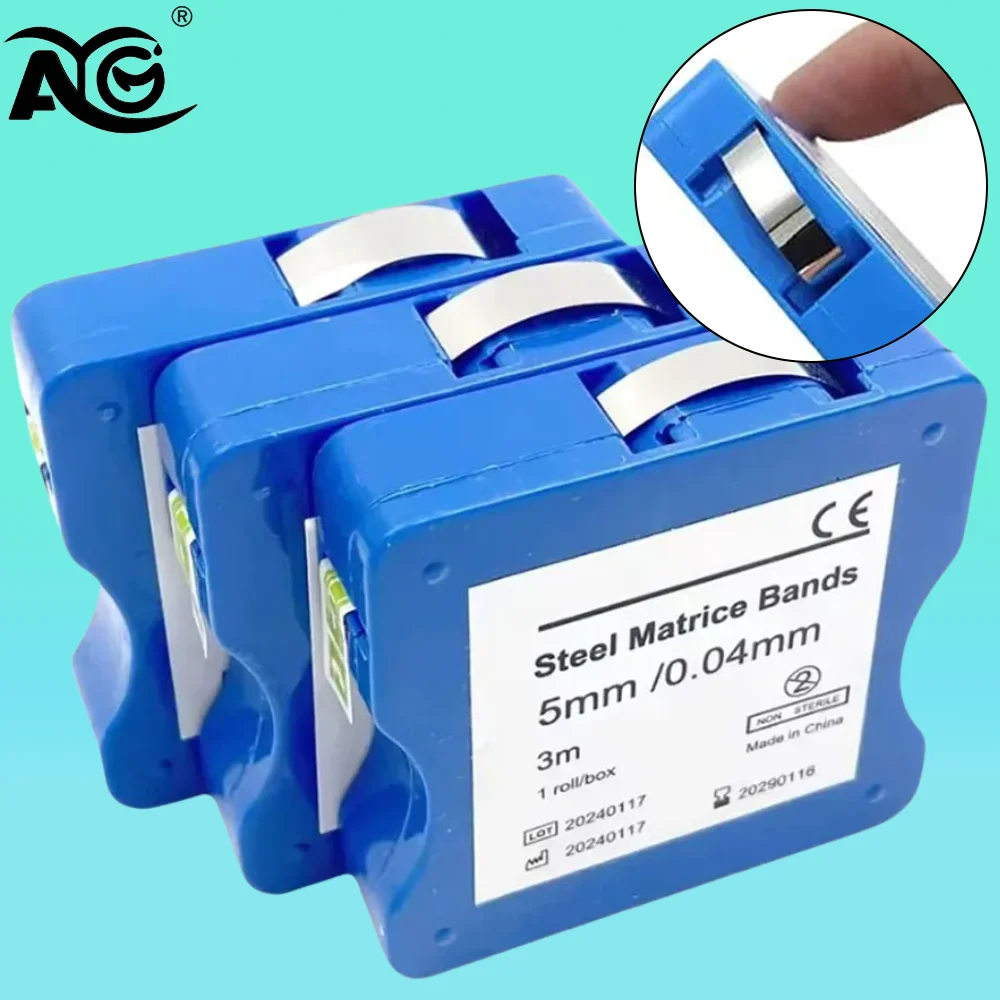 1Pcs AG Dental Matrix Strip Dental Stainless Steel/Resin Film Restoration Light Cured Resin Clear Matrix Bands 5mm/6mm/7mm Width