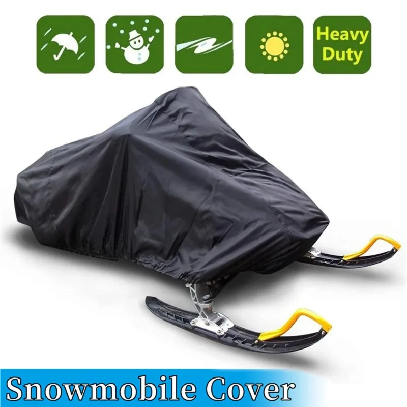 

Winter Outdoor Snowmobile Cover Waterproof Dustproof UV-proof Multifunctional Trailer Sled Cover Motorcycle Cover 3 Size Black