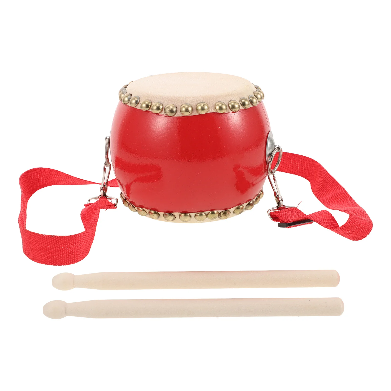 1 set di batteria piccola per bambini, strumento a percussione portatile, tamburo a mano per bambini con bacchette, sviluppo dell'allenamento del ritmo precoce