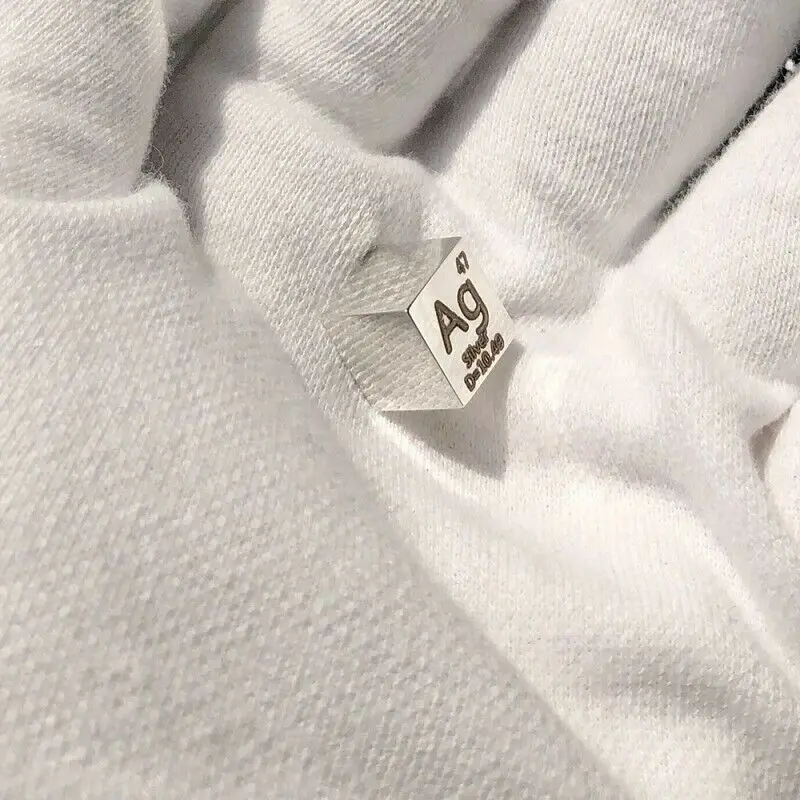 Element Cube of Silver, 99.99% High Purity, 10mm