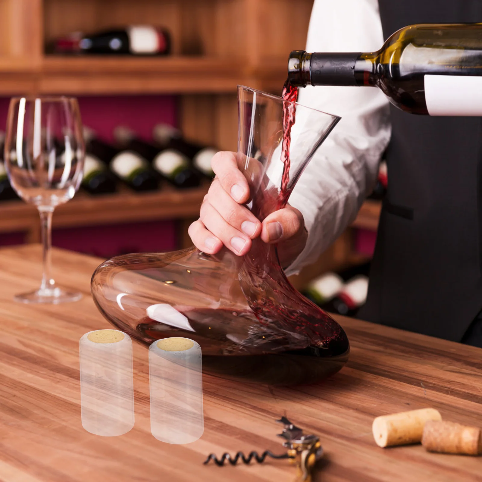 

100pcs Caps Heat Shrink Sealing PVC Decorative Making Bottles Making Bottles Caps Cap Sleeves