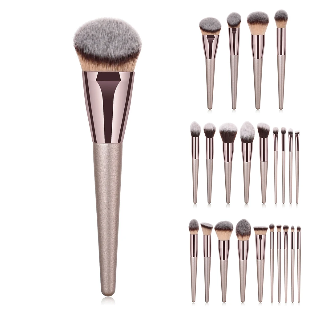 

1Pcs/4Pcs/9Pcs/10Pcs Makeup Brush Women Girls Champagne Gold Beauty Tool Foundation Eye Shadow Brush