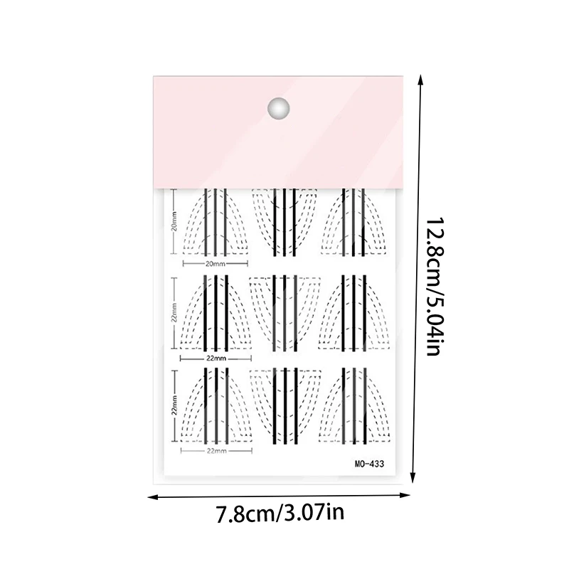 Deep U French Manicure Strip Nail Art Form Fringe Tip Stencil Guides Sticker DIY Line Tips Decoration Tool Self-Adhesive