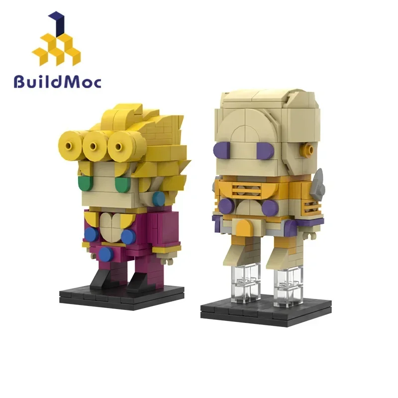 MOC For JoJo Figures Giorno Giovanna And Gold Experience Building Blocks Kit Cartoon Characters Bricks Toys Children Kids Gifts