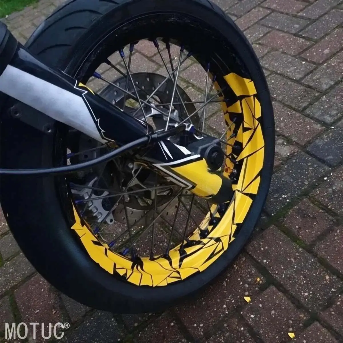 2D Flat Geometric Crack Vinyl Sticker, Waterproof UV Resistant, for Motorcycle Bicycle Rim Fairing Decor, Holiday Gift
