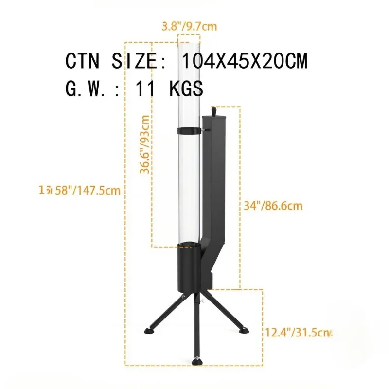 Vertical Rocket Stove - Bazooka Wood Burner for Outdoor Camping Winter Heating Courtyard Use Portable FireplaceGoods in stock