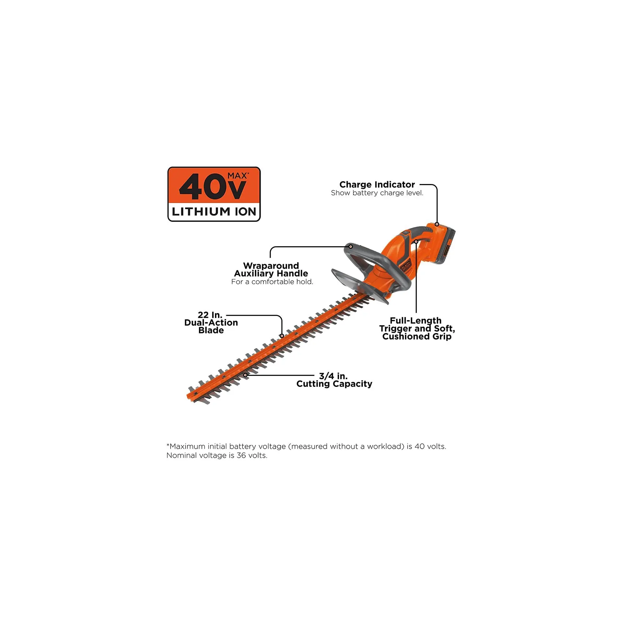 40V MAX Hedge Trimmer, 22