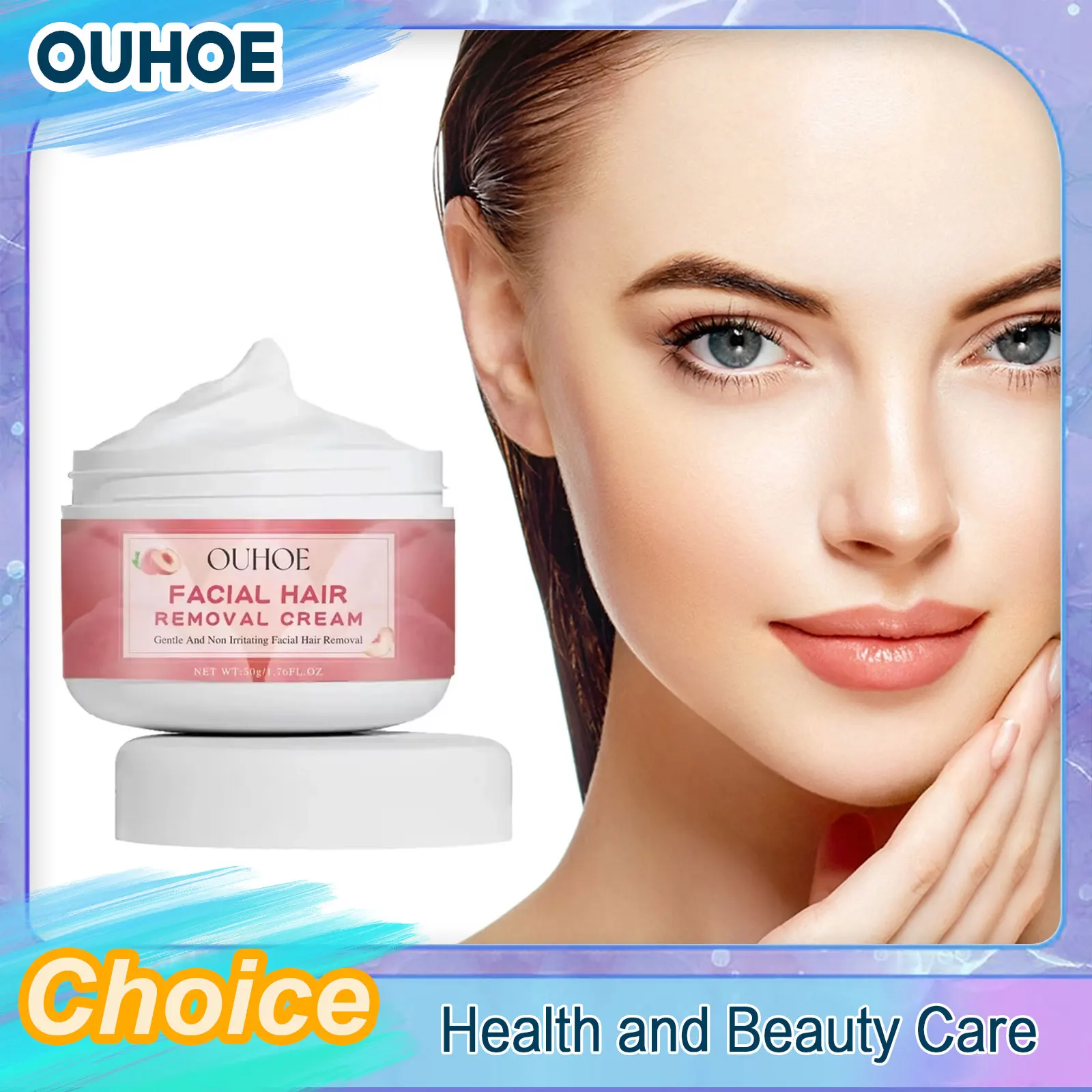 Face Hair Remover Cream Peach Ladies Epilator Underarm Lip Body Hair Growth Inhibitor Soothing Repair Women Depilation Skin Care