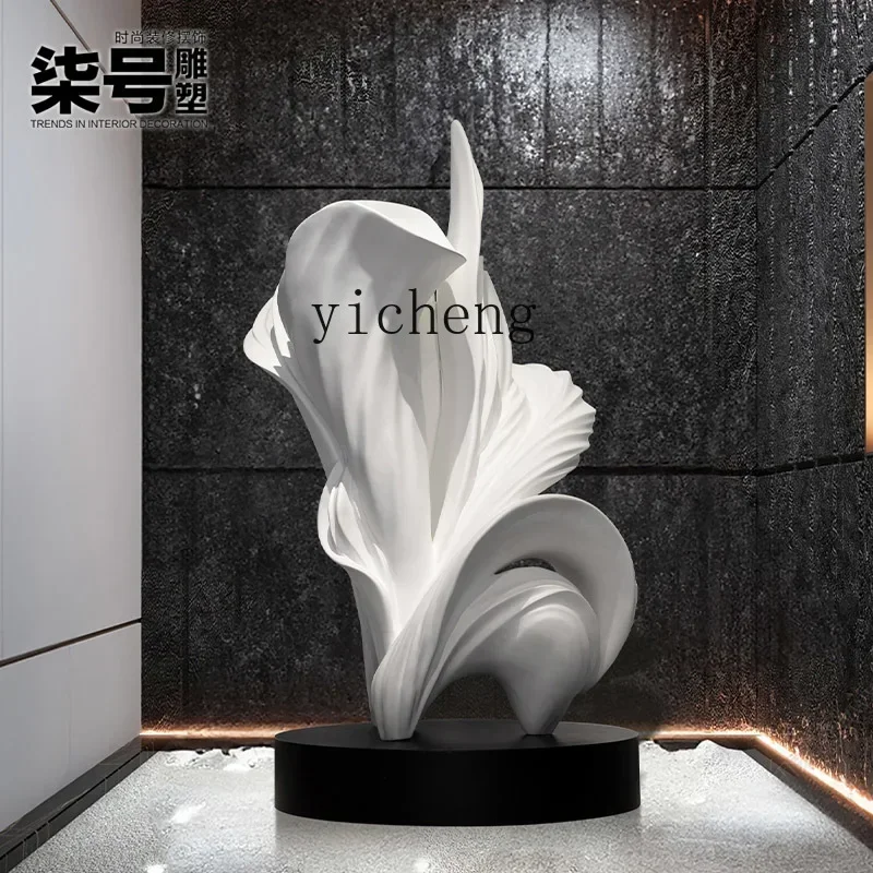 TQH-i7.7 hotel lobby large floor-to-ceiling ornaments sales office lobby decoration abstract fiberglass sculpture flower