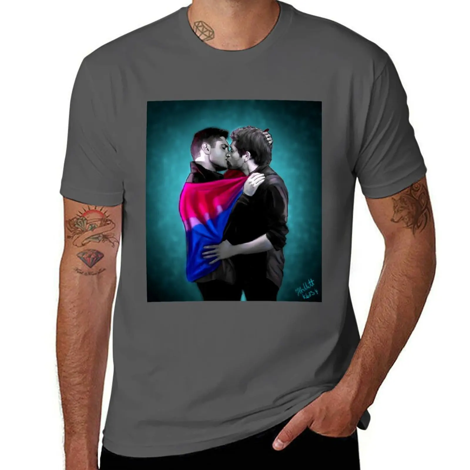 

Pride Bisexual Destiel T-Shirt Work Style Casual T-Shirt