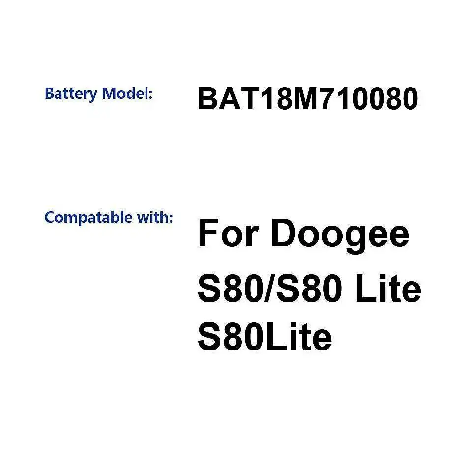 

BAT18M710080 Быстрая зарядка для Doogee S80 Lite 10080 мАч Хорошая низкотемпературная батарея для мобильного телефона