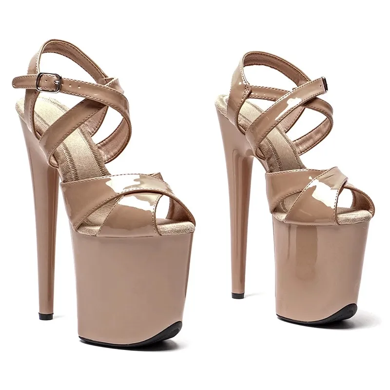 

Women New 20CM/8inches PU Upper Sexy Exotic High Heel Platform Party Sandals Pole Dance Shoes Model Shows Sandals 216