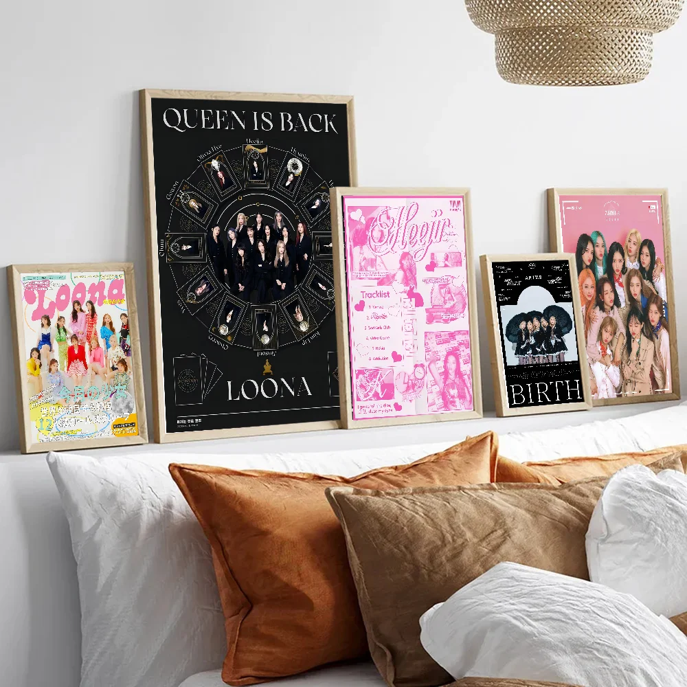Высококачественный белый бумажный плакат L-Loona K-Pop, наклейка в стиле ретро и ностальгический стиль