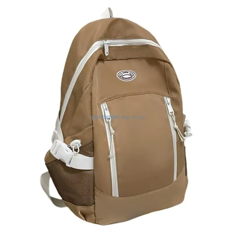 340D Simplistic Korean School Backpack Practical Laptop Bag Large Capacity Daypack Book Bags for Work and Travel