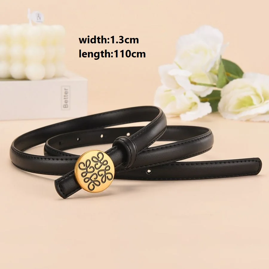 Women's retro leather thin belt shows the trend and versatile women's light luxury high-end adjustable waist seal