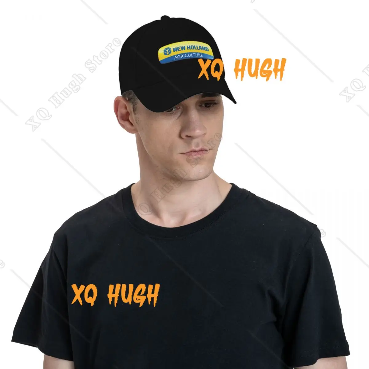 Topi Baseball NEW-Holland untuk pria, topi pengemudi truk kasual modis yang dapat disesuaikan