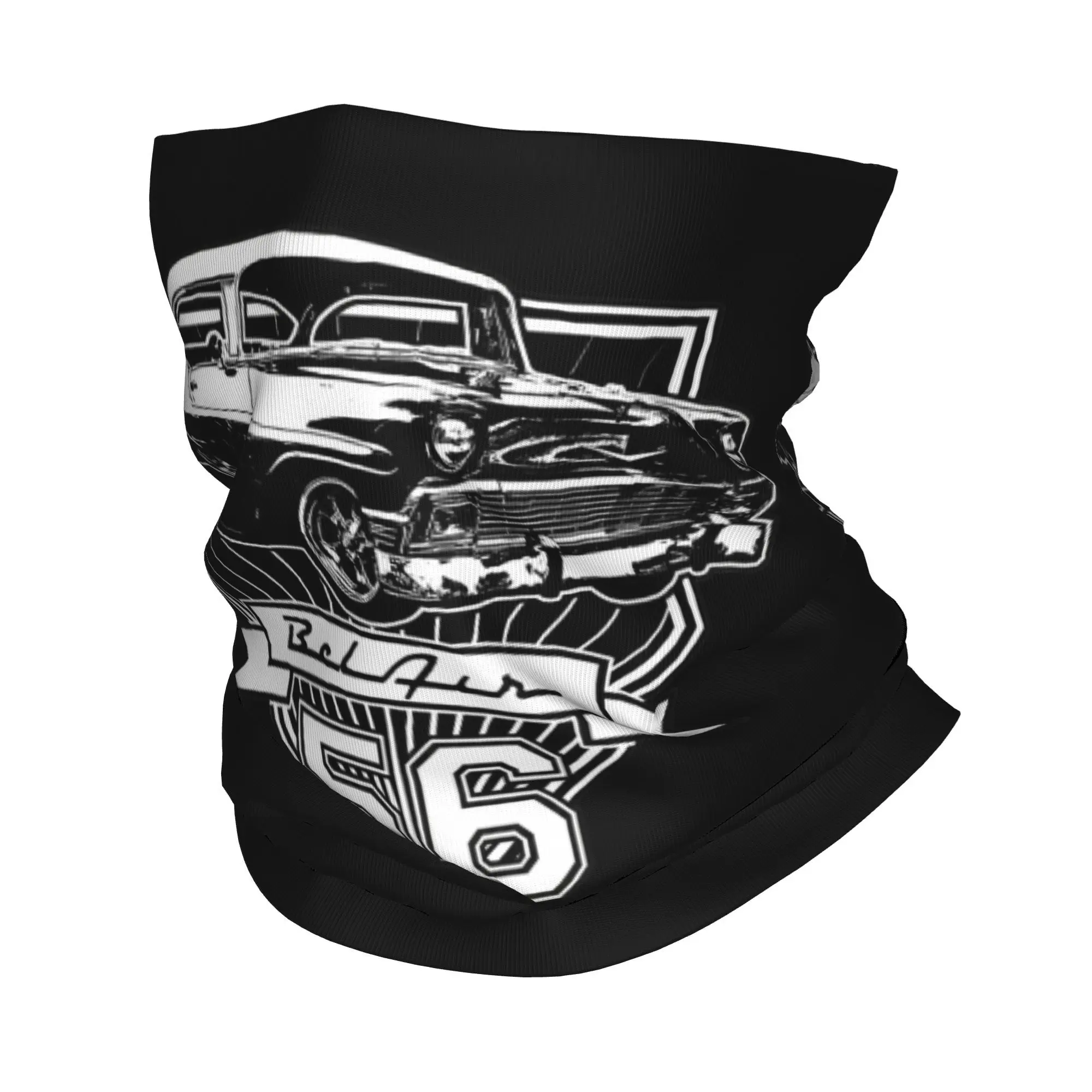 

1956 Chevy-Bel Air Car Street Hot Rod Antique - Route 66 Bandana Neck Cover Printed Mask Scarf Multi-use Headwear Running