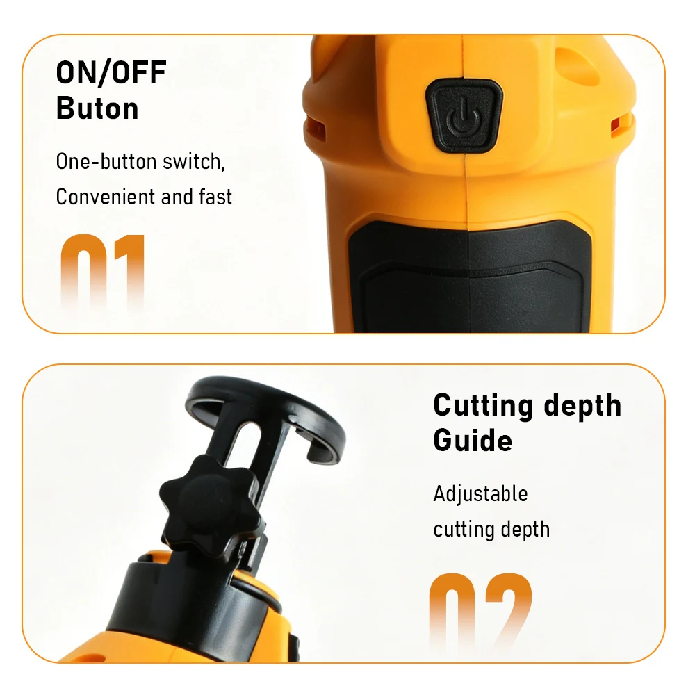 Electric Drywall Cut Out Tool Brushless Rotary Saw 3 Speed 30000RPM Woodworking Sheetrock Cutting Tool For Dewalt Makita Battery view 5
