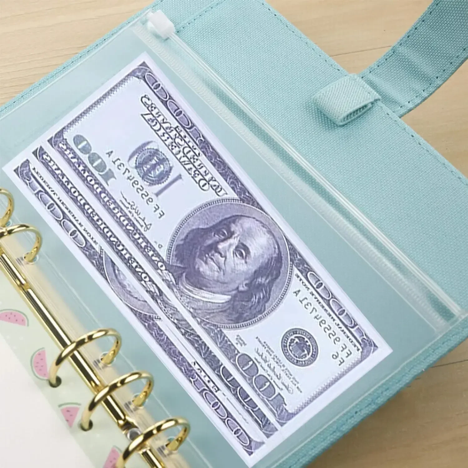 PVC Cash Budget Envelopes Loose Leaf Bag 6-Hole Zipper Binder Pockets Waterproof For Binder Notebook Planner for A6
