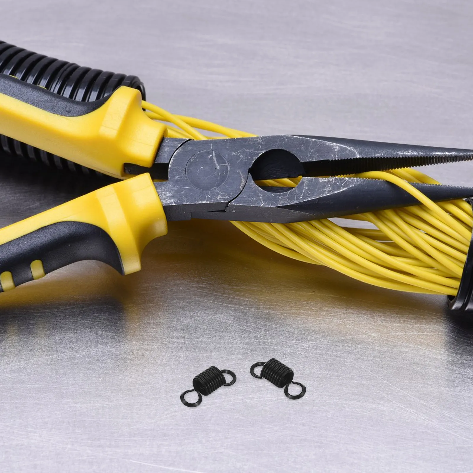 

2 шт. пружинные приспособления для зачистки проводов из легированной стали с автоматическим возвратом для быстрой и эффективной зачистки, универсальная замена