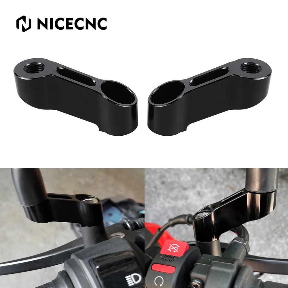 M10 CNC Aluminum Motorcycle Rear View Mirror Mount Risers Extenders Adapters Universal For KTM Yamaha Kawasaki Honda Scooter