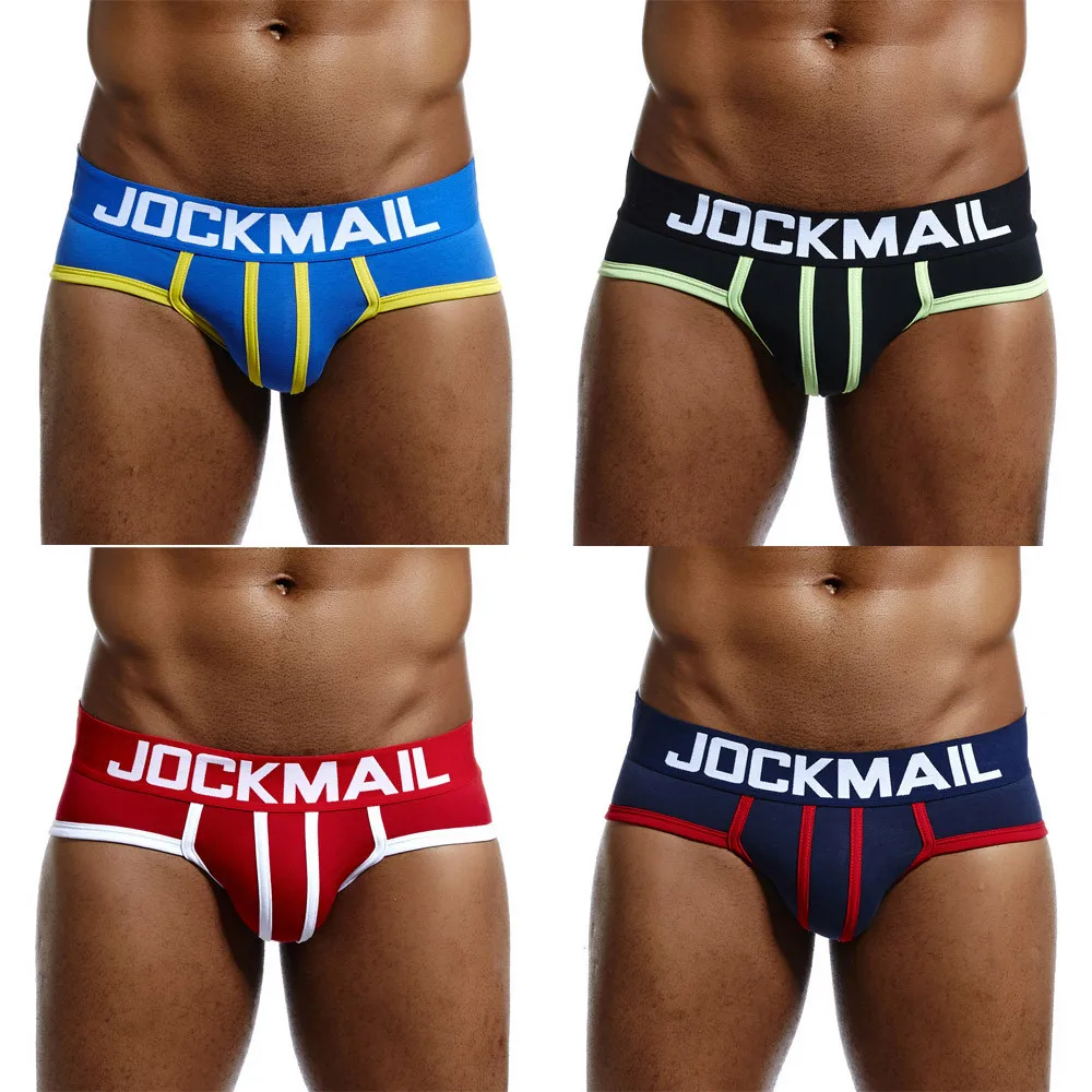 Jockmail Mens Underwear Boxers Shorts Homme Panties Man Solid Color Pouch Underpants Male Briefs Ropa Interior Hombre