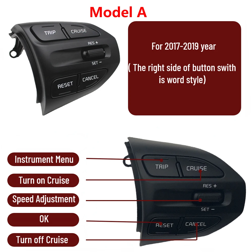 Multifunction Steering Wheel Button For Kia RIO 2017-2021 X-LINE K2 RIO 4 Cruise Control Remote Volume Bluetooth Car Switches