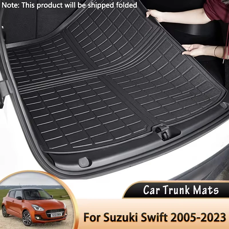 Car Trunk Mat Boot Cargo Liner Tray Rear Trunk Luggage Floor Carpet for Suzuki Swift Hatchback Sport RS416 2005~2023 Accessories