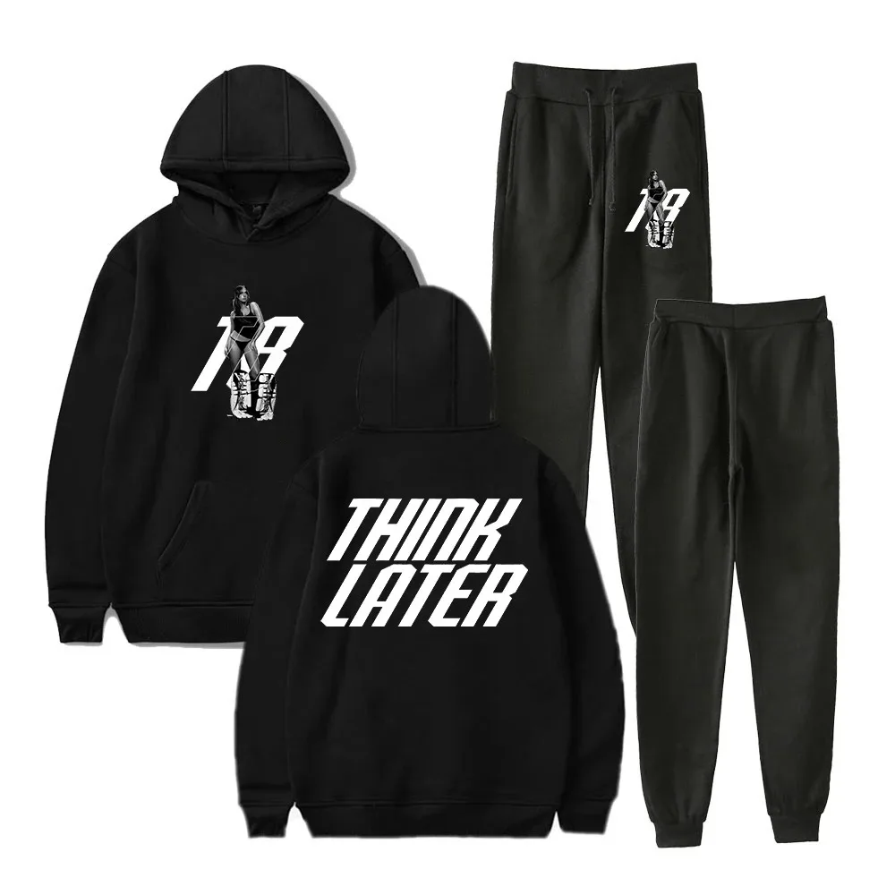 

Tate McRae Think Later Hoodie Jogger Pants Two Piece Set Sweatshirt+Sweatpants 2024 Tour Merch Men Women's Set