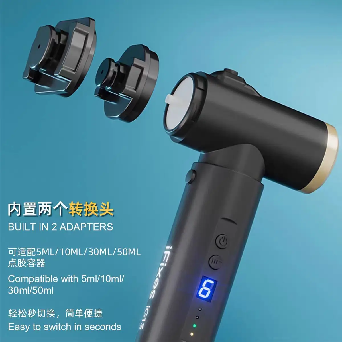 

iFixes iG13 Electric Glue Dispenser Gun - Precise Leak-Proof with Precise Flow Control, Dual Grip Modes, for UV Glue/Solder Flux